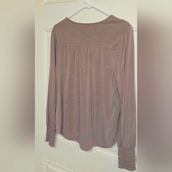 Women's BNWOT Lucky Brand Mauve/Pink Lightweight Long-Sleeved Blouse. MED. - Picture 5 of 7